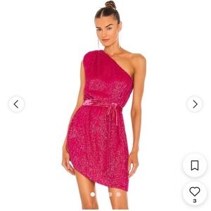 Retrofete Pink One-Shoulder Dress